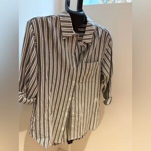 Kith Black and White Striped Casual Shirt